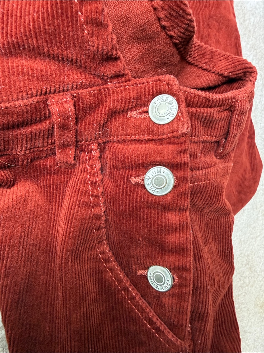 Love Tree Corduroy Overalls in Deep Rust Red - Picture 4 of 7